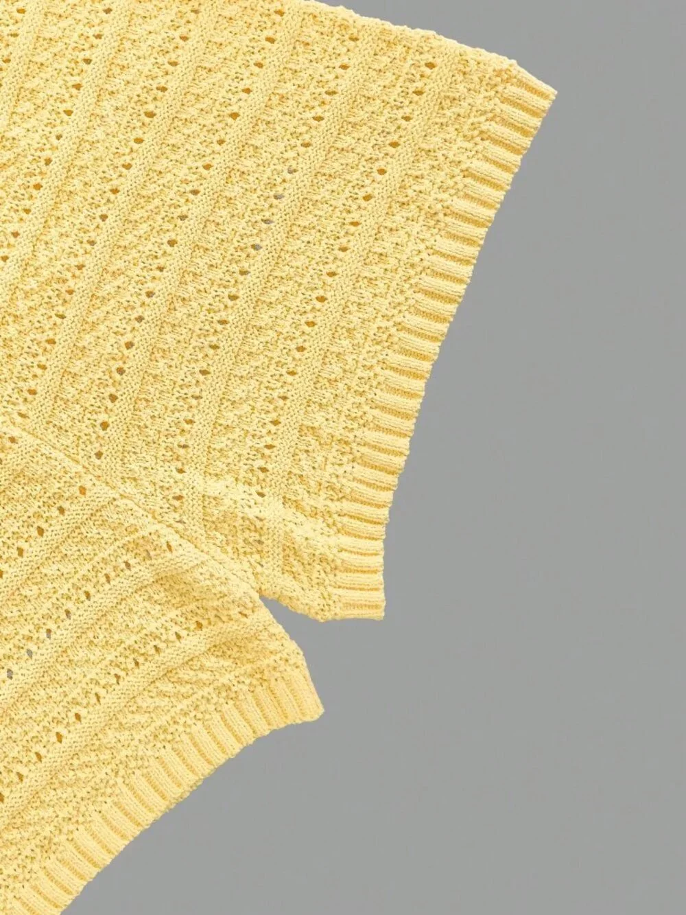 Yellow Casual Women's Knit Textured Cardigan and Shorts set
